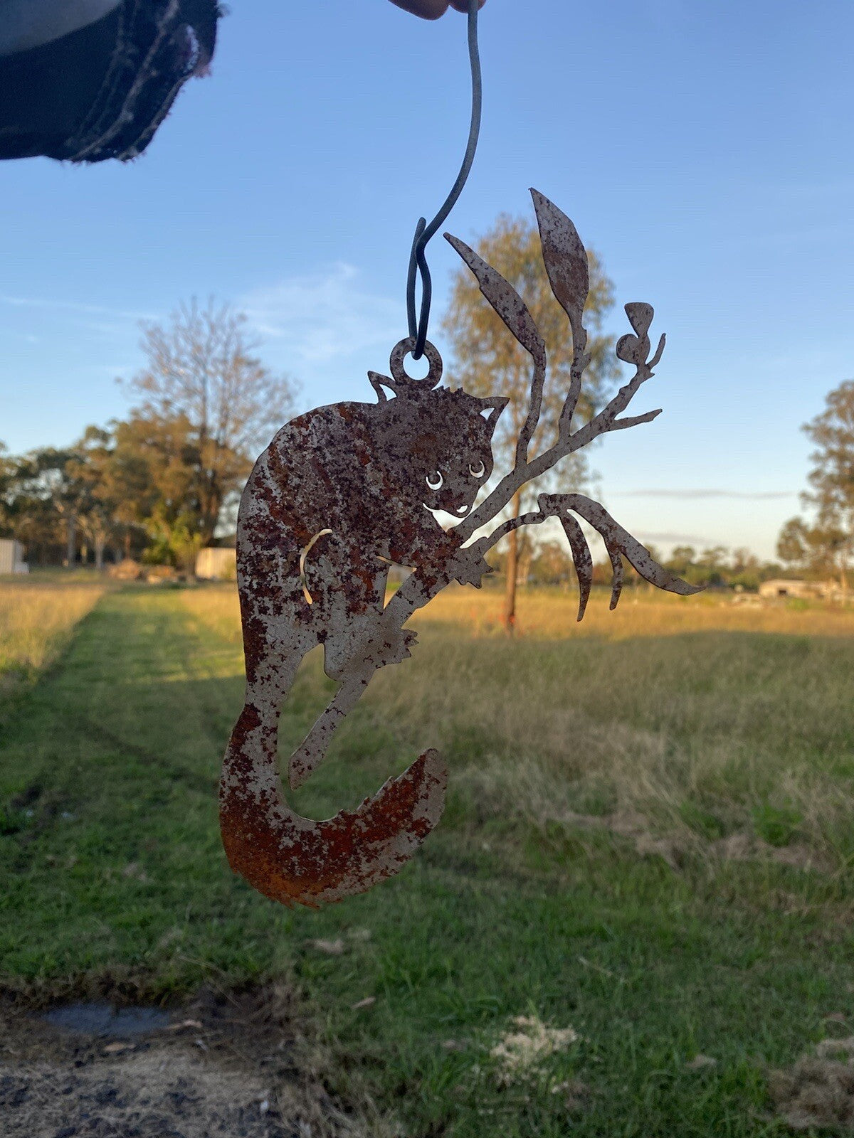 Possum Silhouette Rust Corten Steel Metal Garden Wall Art Hanging  Home 28cm H