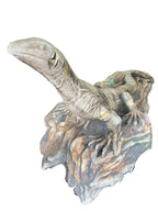 Goanna Resting On a Rock Lizard Concrete Cement Garden Statue Australian Made