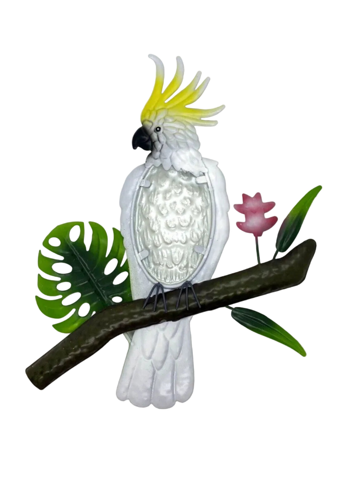 Australian Cockatoo Bird Metal Wall Art Hanger Indoor Outdoor Decor Garden