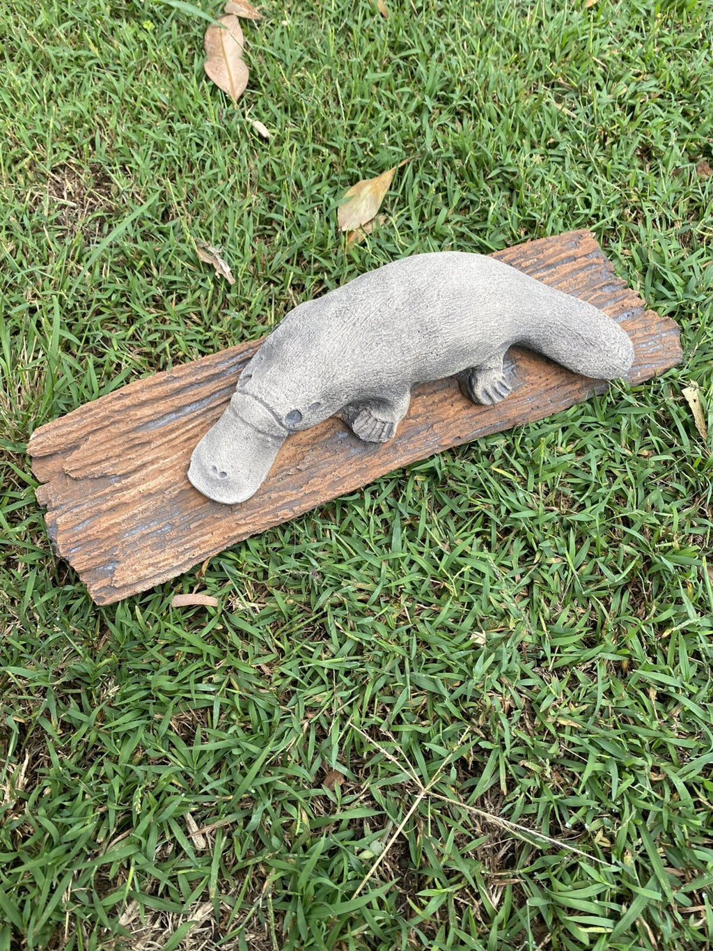 Platypus On A LogStatue Ornament Animal Concrete Cement Garden Australian Made