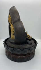 BUDDHA GOLD THAI GILT WATER FEATURE FOUNTAIN INDOOR OUTDOOR BENCH TOP HOME DECOR
