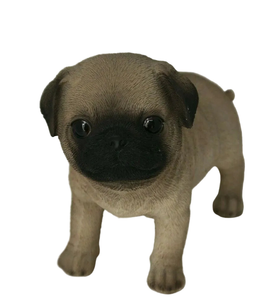 MINI PUG  DOG STANDING ANIMAL GARDEN STATUE ORNAMENT FIGURINE GIFT