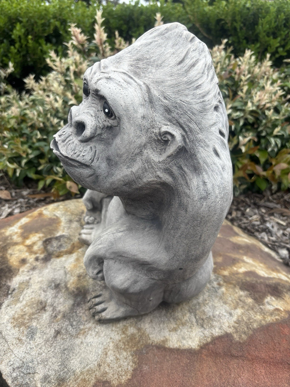 Female Gorilla Monkey Statue Ornament Animal Concrete Garden Australian Made