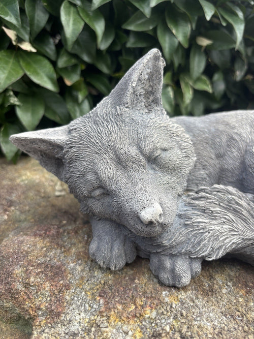 Australian Made Concrete Fox Garden Statue | Outdoor Wildlife Ornament