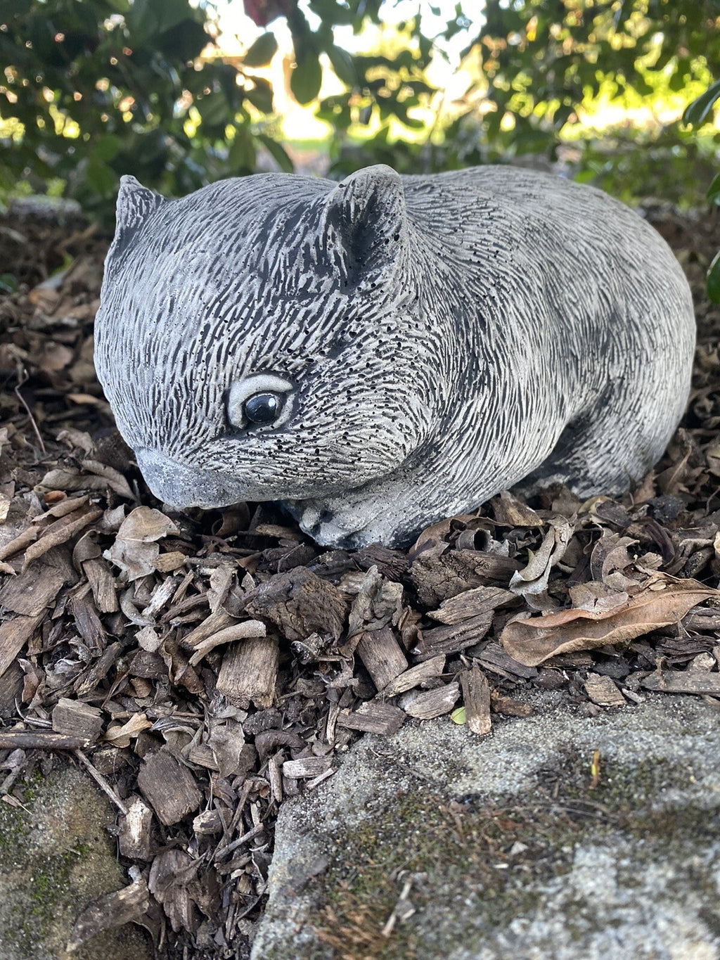 Australian Wombat Grazing Statue Ornament Animal Concrete Garden Australian Made