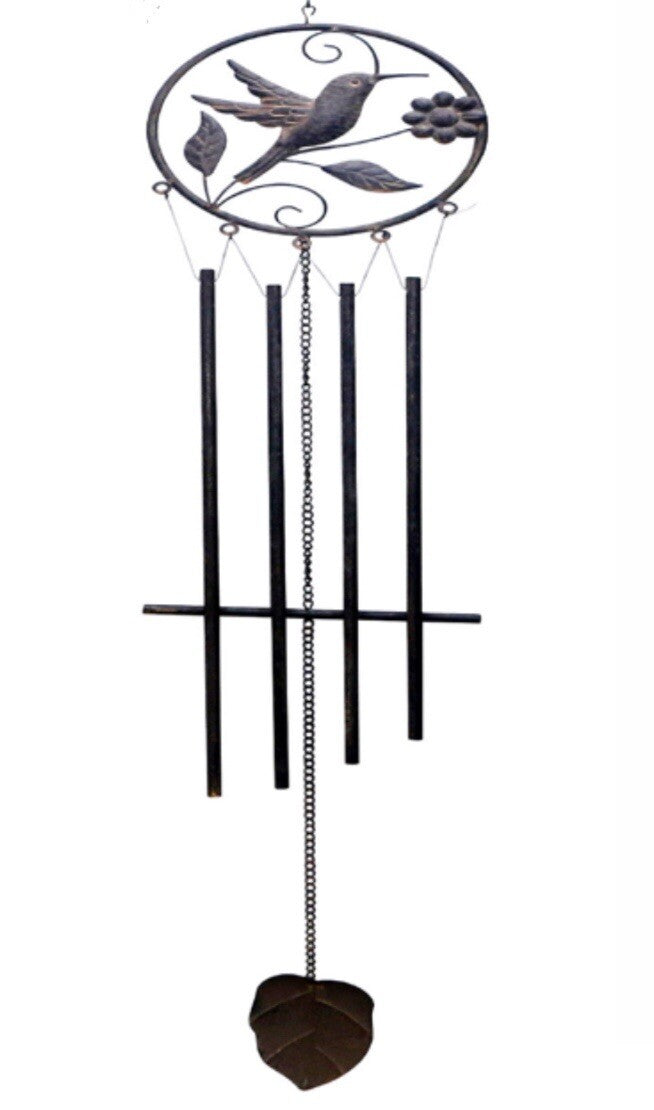 HUMMING BIRD WIND CHIME SPINNERS YARD GARDEN DEDCOR 106CM