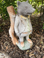 Willow Badger With Post Statue Animal Concrete Cement Garden Australian Made