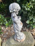 Girl Statue Forget Me Not Ornament Animal Concrete Garden Statue Australian Made