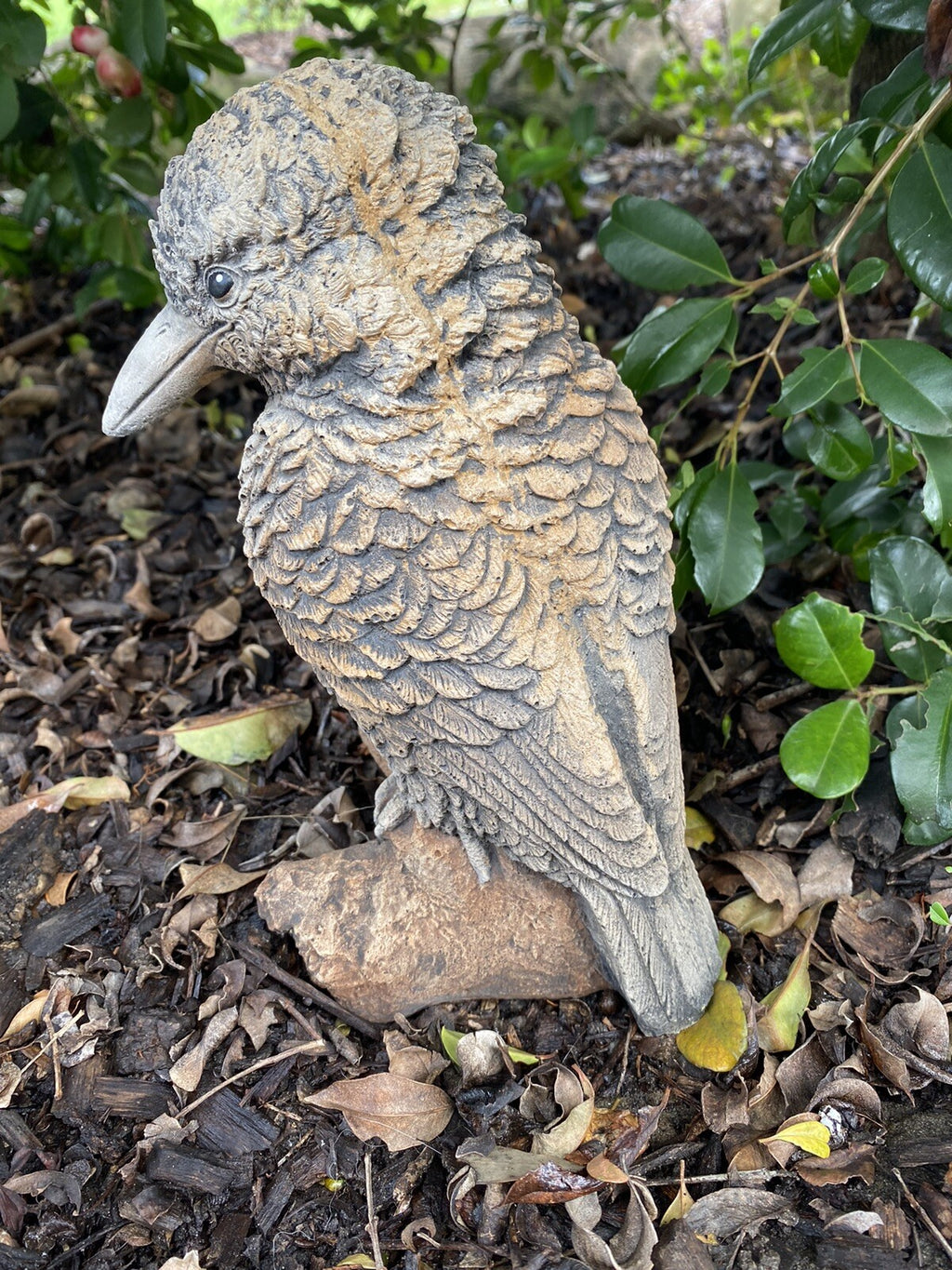 Kookaburra Bird On A Log  Statue Ornament Animal Concrete Garden Australian Made