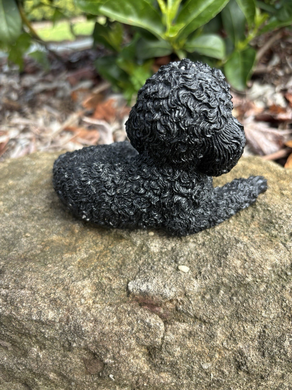 CAVOODLE SPOODLE POODLE STATUE BLACK PUPPY DOG ANIMAL GARDEN ORNAMENT SCULPTURE