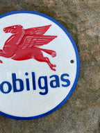 Mobilgas Cast Iron Sign Retro Man Cave Shed Garage Reproduction 24cm