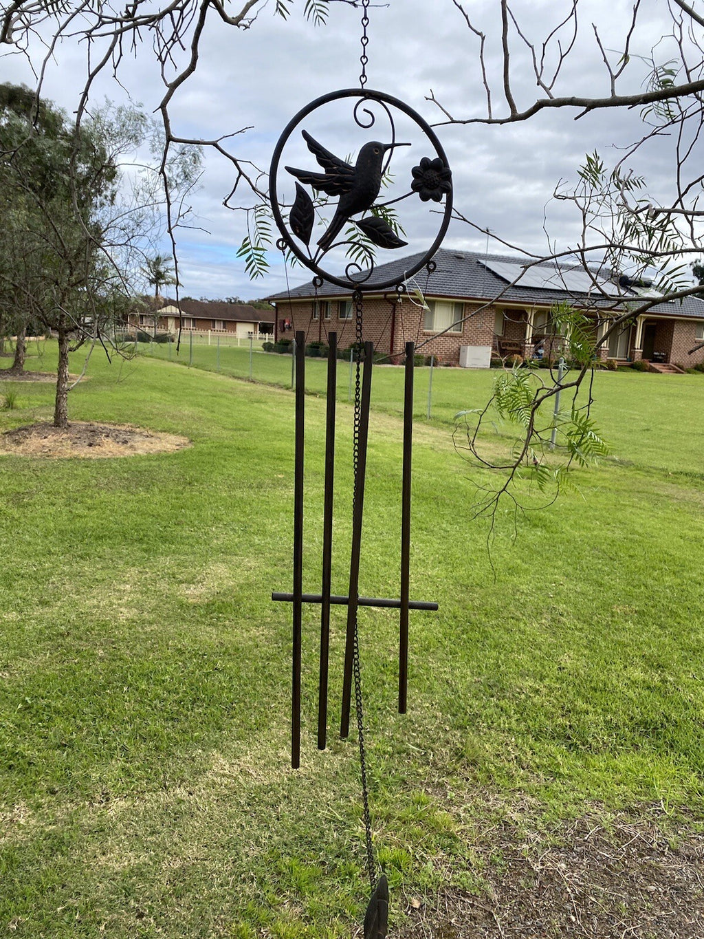 HUMMING BIRD WIND CHIME SPINNERS YARD GARDEN DEDCOR 106CM
