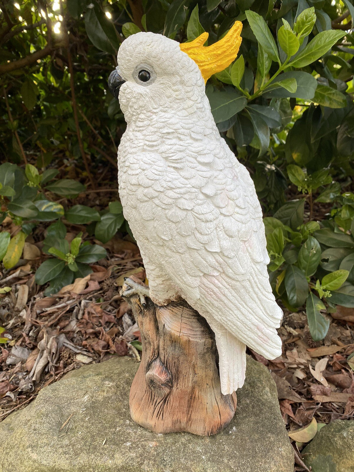 Sulfa Crested Cockatoo Garden Statue Ornament Animal Concrete  Australian Made