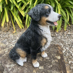 BERNESE MOUNTIAN SITTING DOG PUPPY GARDEN STATUE ORNAMENT MEMORIAL