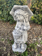 Girl Holding Umbrella Garden Statue - Pick up only