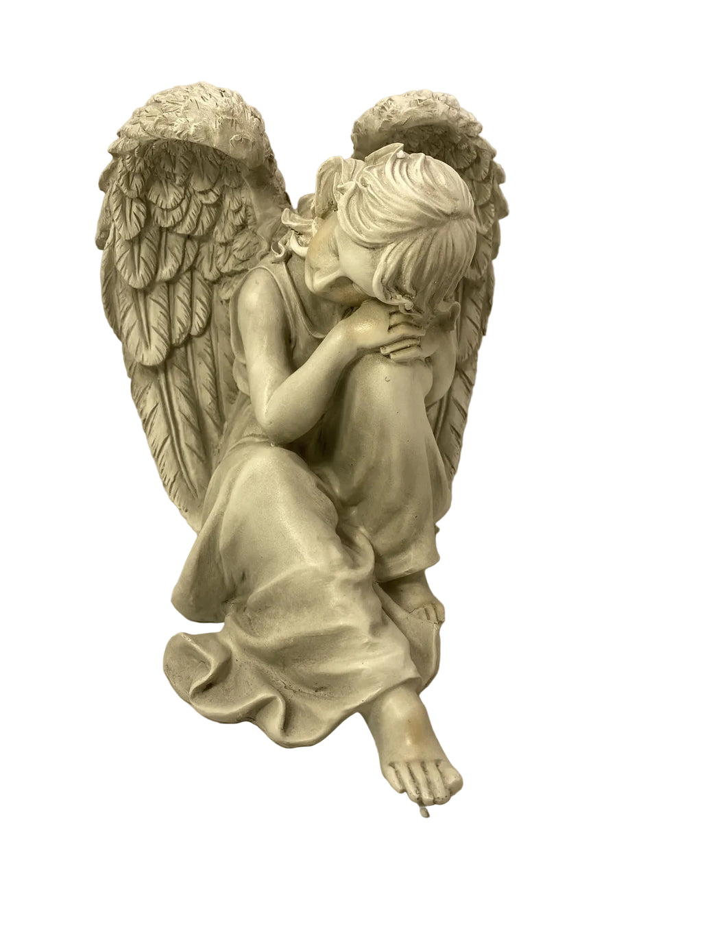 ❤️ Memorial Cemetery Inspirational Angel Resting her hand on her knee Statue❤️