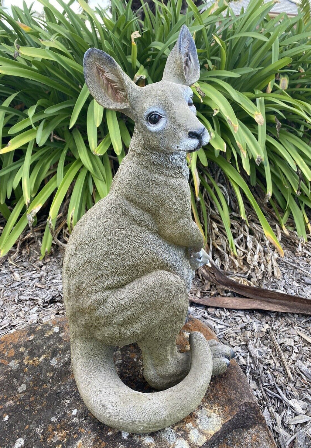 KANGAROO WITH JOEY ANIMAL GARDEN STATUE ORNAMENT SCULPTURE HOME DECOR 55cm