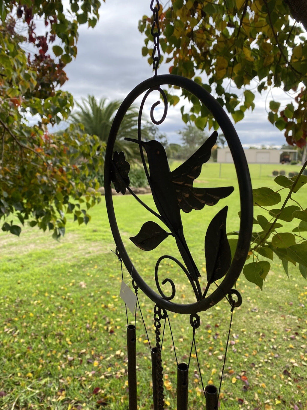 HUMMING BIRD WIND CHIME SPINNERS YARD GARDEN DEDCOR 106CM