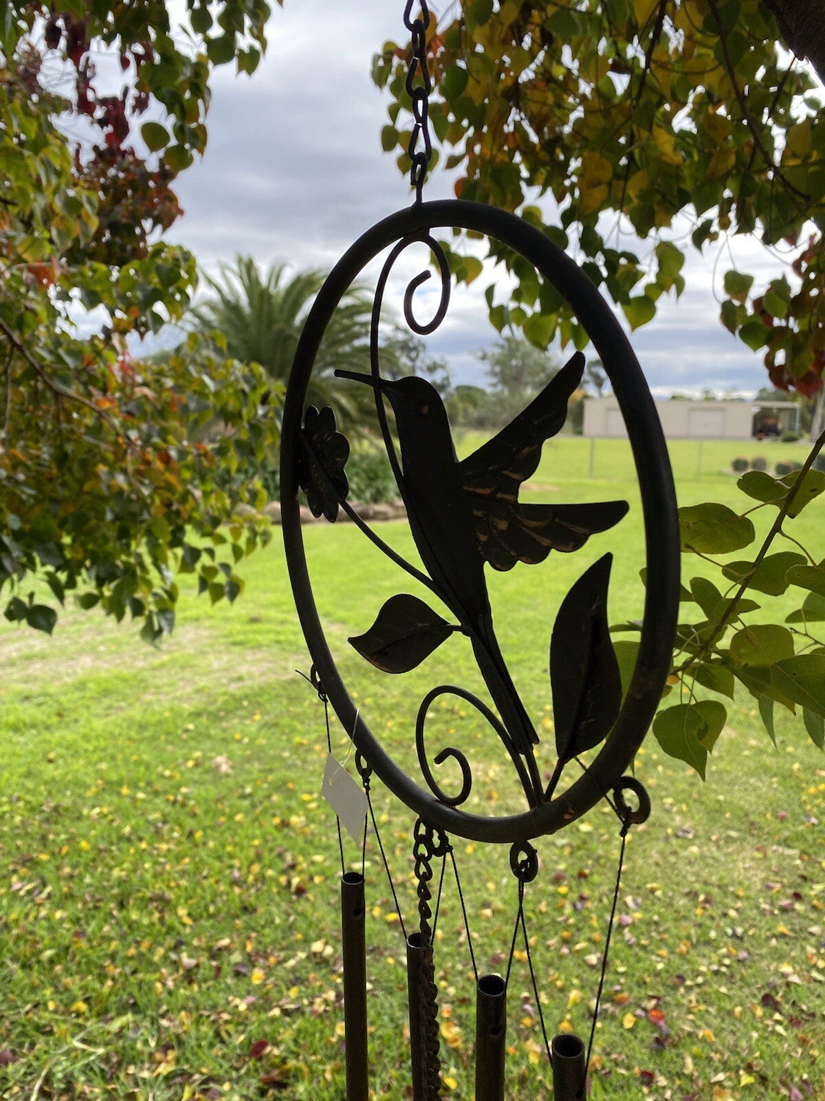 HUMMING BIRD WIND CHIME SPINNERS YARD GARDEN DEDCOR 106CM
