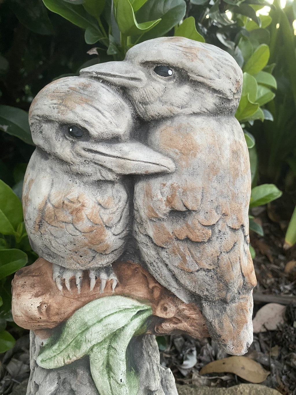 Twin  Kookaburra Bird Statue Ornament Animal Concrete Garden Australian Made