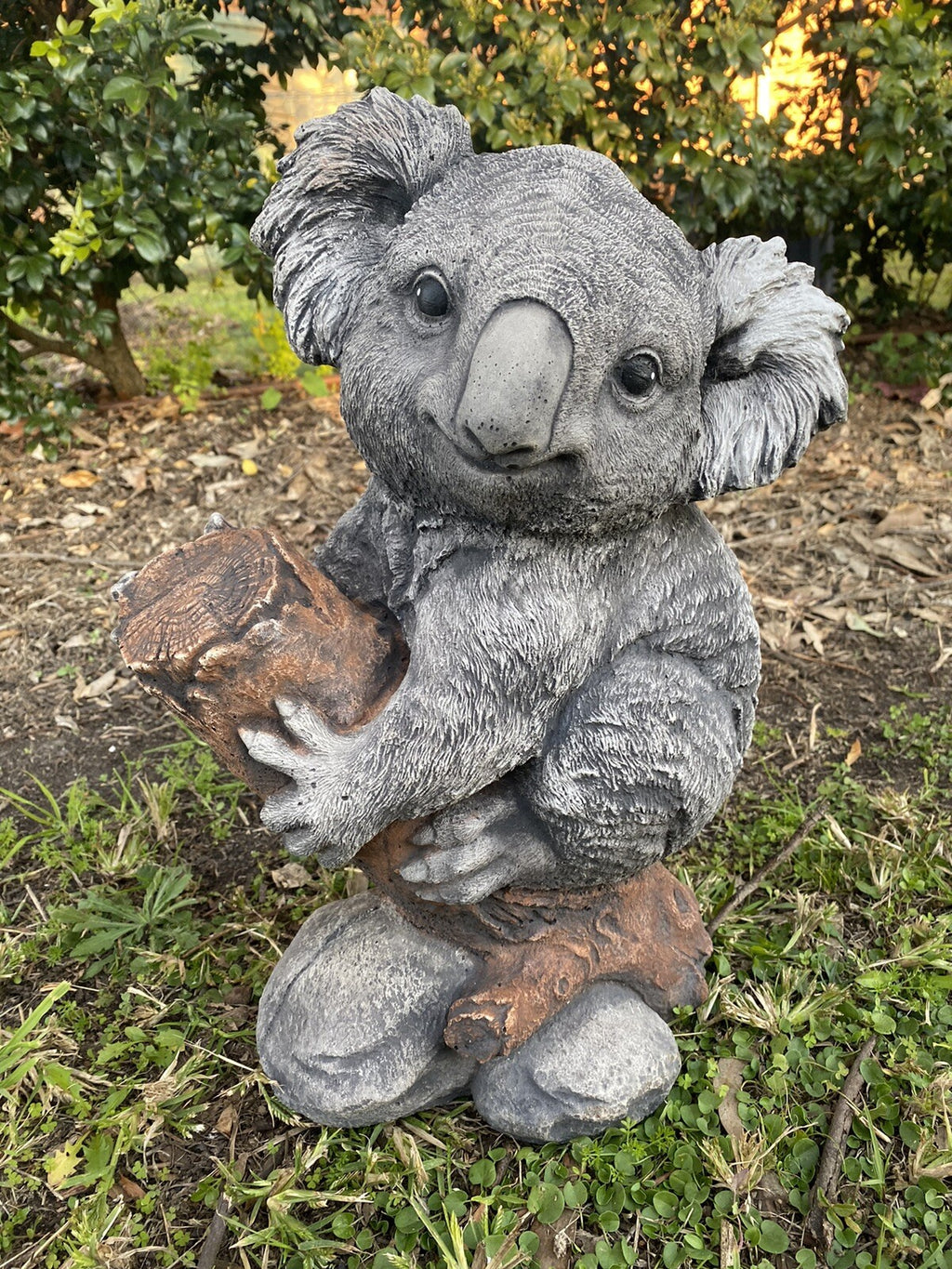 Koala On Branch Statue Ornament Animal Concrete Cement Garden Australian Made