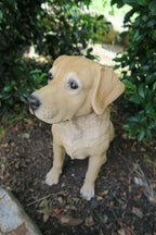LABRADOR SITTING DOG PUPPY GIUDE DOG ANIMAL GARDEN STATUE ORNAMENT MEMORIAL