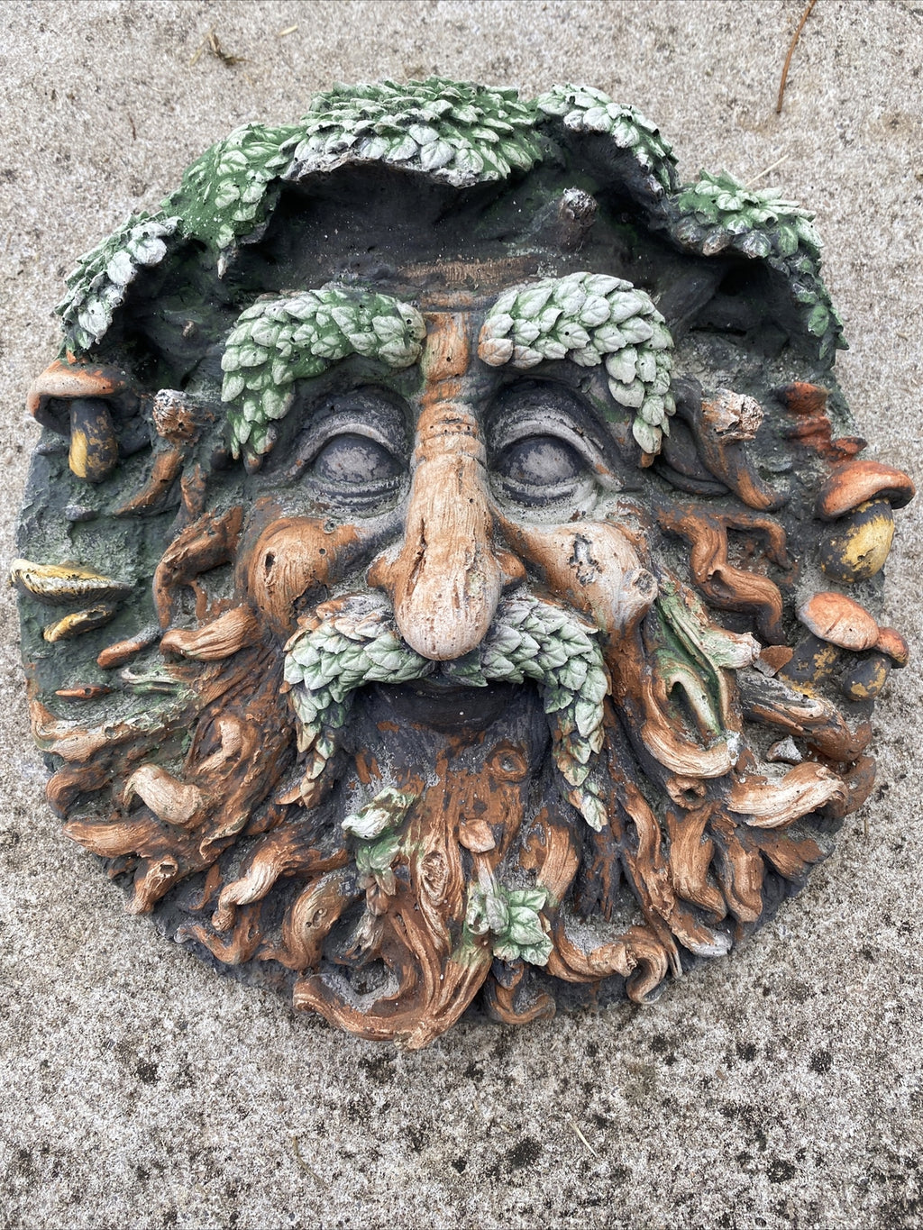 Tree Face Man Mushroom Hanging Concrete Cement Garden Statue Australian Made