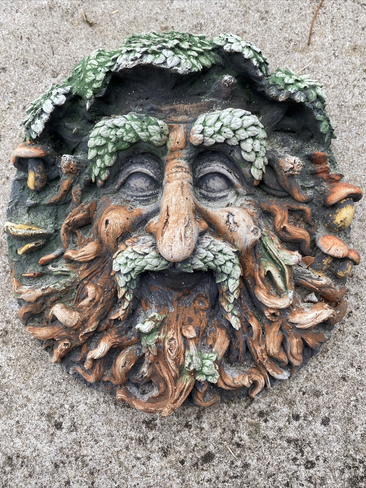 Tree Face Man Mushroom Hanging Concrete Cement Garden Statue Australian Made
