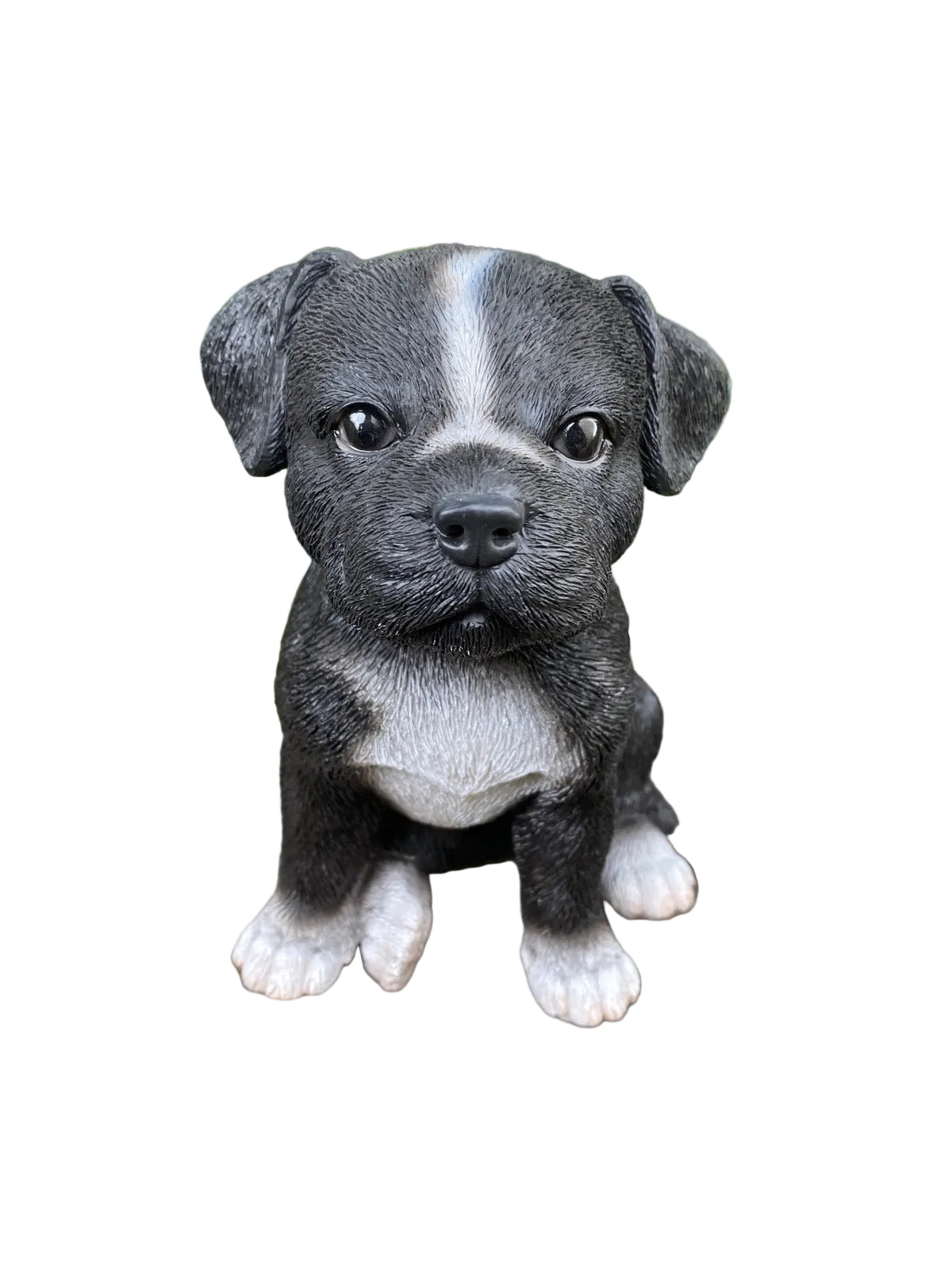 STAFFORDSHIRE -STAFFY PUPPY DOG ANIMAL GARDEN STATUE ORNAMENT FIGURINE SCULPTURE