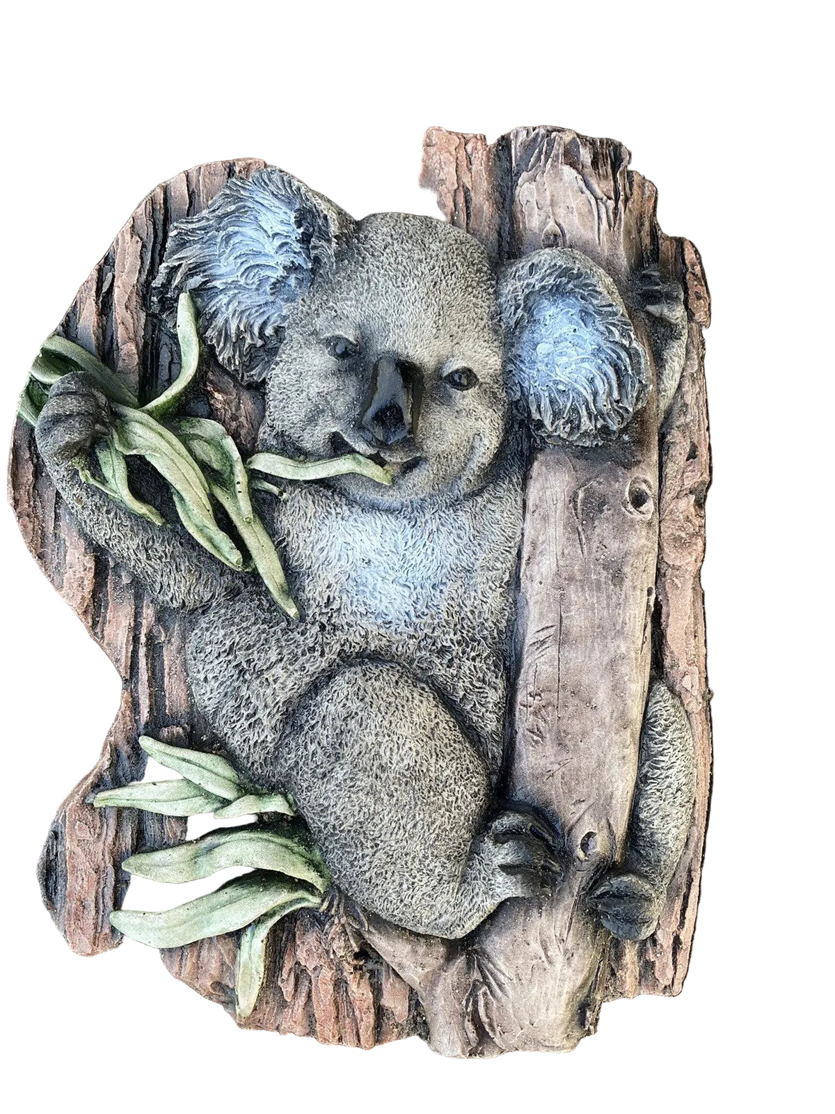 Koala Branch Wall Plaque Garden Statue Ornament Animal Concrete Australian Made