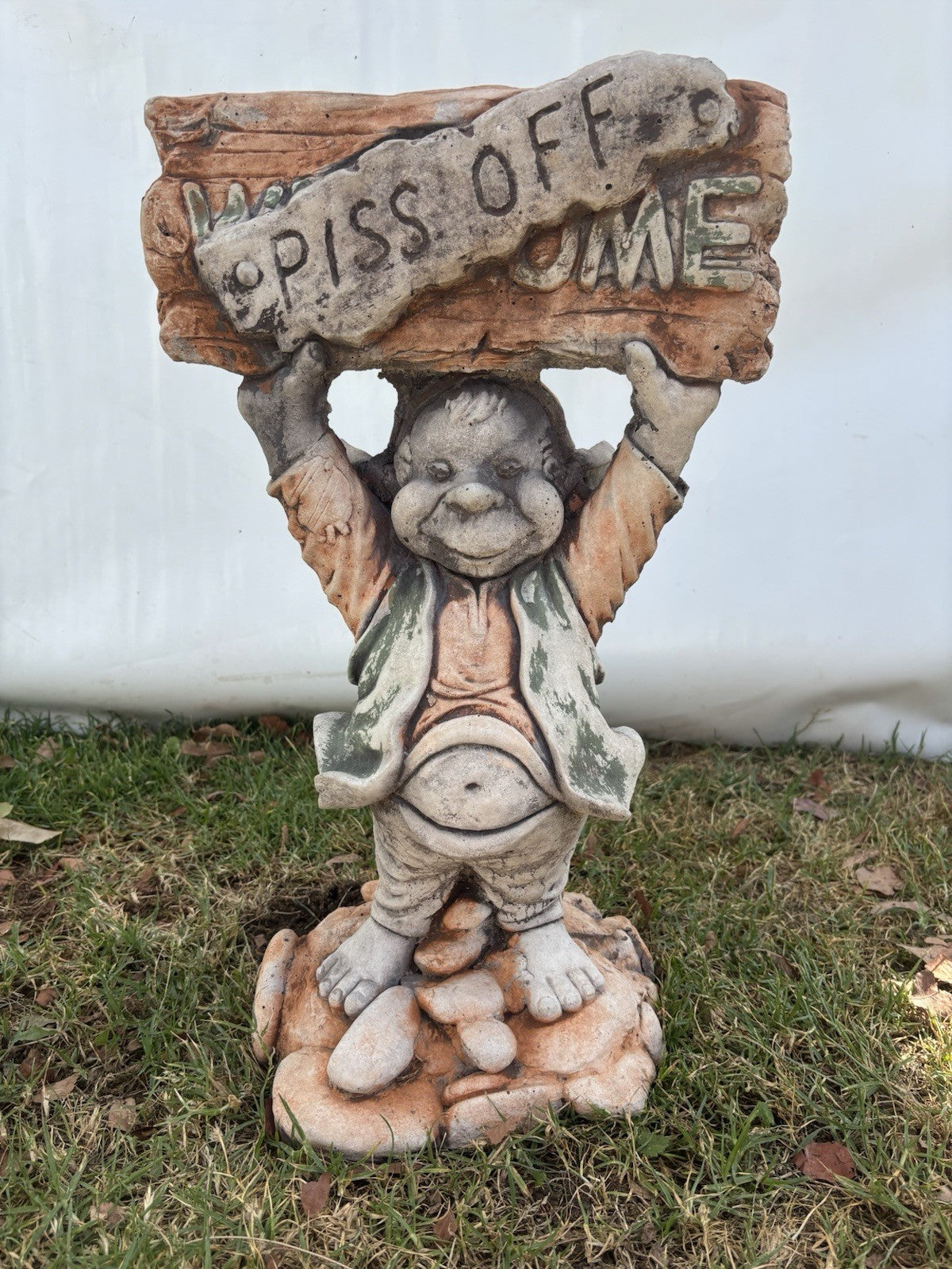 Piss Off Pixie Statue  Animal Concrete Garden Australian Made