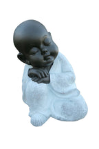 Monk Statue Sitting Garden Ornaments With White Robe 27 cm high