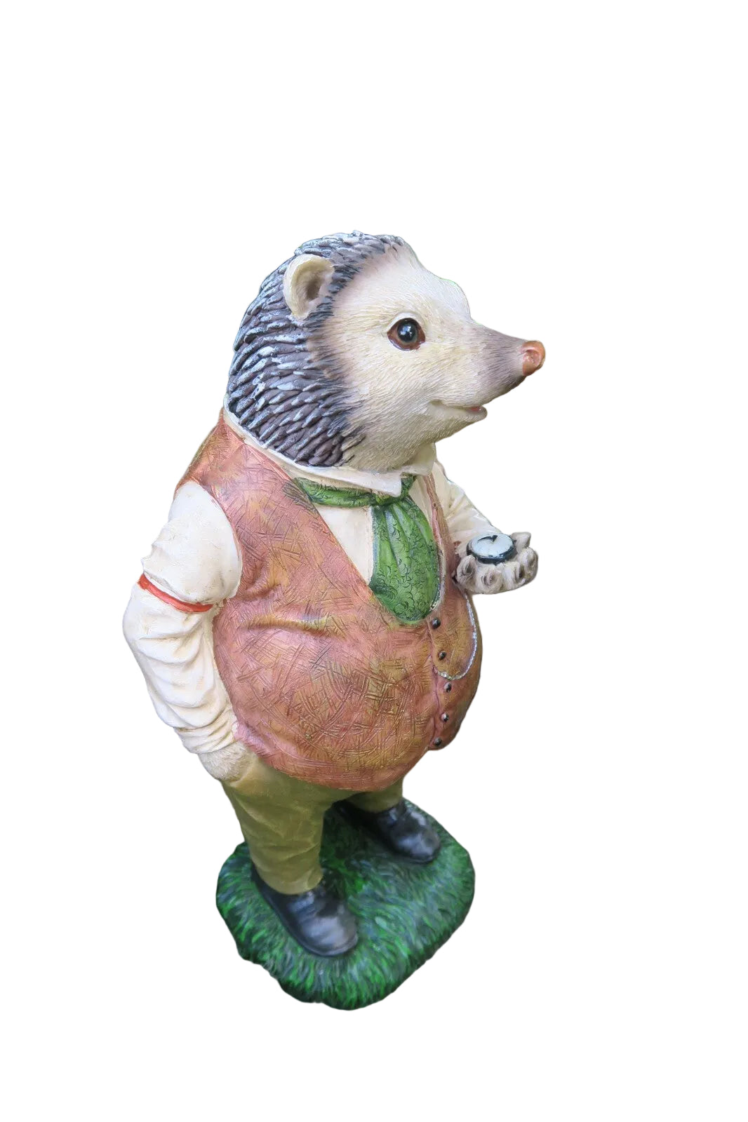 Willow Porcupine Statue With Pocket Watch in Hand Garden Statue lawn Ornament