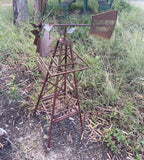 Rustic Windmill Metal Southern Cross Garden Ornament Sculpture Rust  160 cm