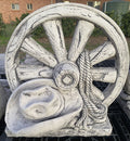 Anzac Wagon Wheel Double Sided Concrete Garden Statue Ornament  Australian Made