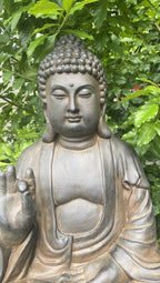 Fibre Clay Resin Buddha Statue 65cm – Sitting Buddha Garden Ornament
