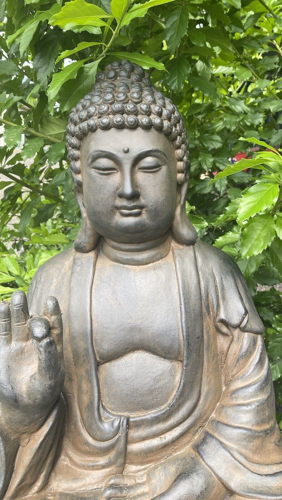 Fibre Clay Resin Buddha Statue 65cm – Sitting Buddha Garden Ornament