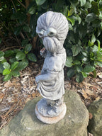 Girl Statue Forget Me Not Ornament Animal Concrete Garden Statue Australian Made