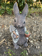 Peter Gardening Rabbit Statue Ornament Animal Concrete Garden Australian Made