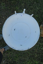 Wild Bird Bath Feeder Food Station Garden Ornaments Metal White Pad Bee Water