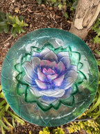 Wild Bird Bath Feeder Food Station Garden Ornaments Green Lotus Flower Bee Water