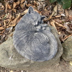 Cat Statue Memorial Sleeping Kitten Grey Animal Concrete Cement Australian Made