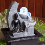 YOGA MEDITATION WATER FEATURE FOUNTAIN INDOOR OUTDOOR BENCH TOP HOME DECOR