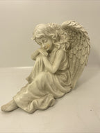 ❤️ Memorial Cemetery Inspirational Angel Resting Her Hands on Knee Statue  ❤️