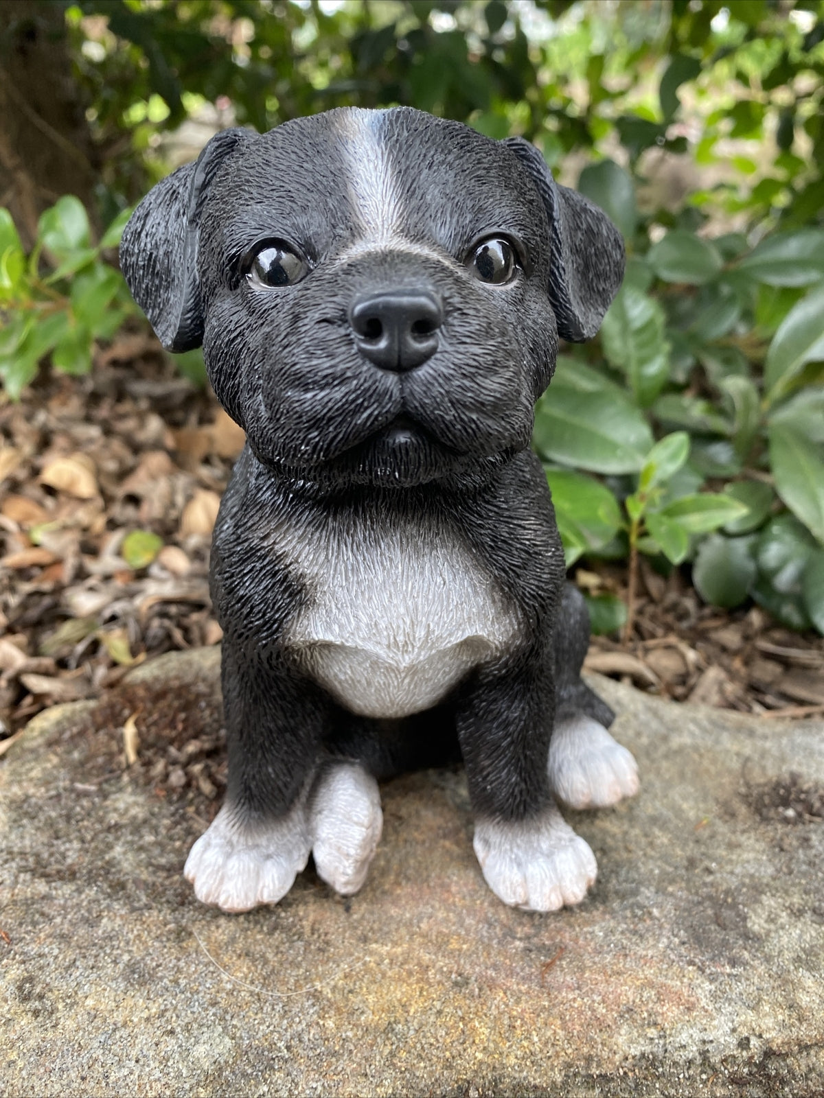 STAFFORDSHIRE -STAFFY PUPPY DOG ANIMAL GARDEN STATUE ORNAMENT FIGURINE SCULPTURE