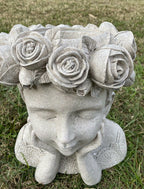 Adelpha Princess - Resin Head Planter Pot for Succulents Cactus Indoor  Plants