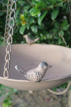 Wild Bird Feeder Wren Garden Outdoor Metal Hanging Brown Bird Design  29x29X58cm