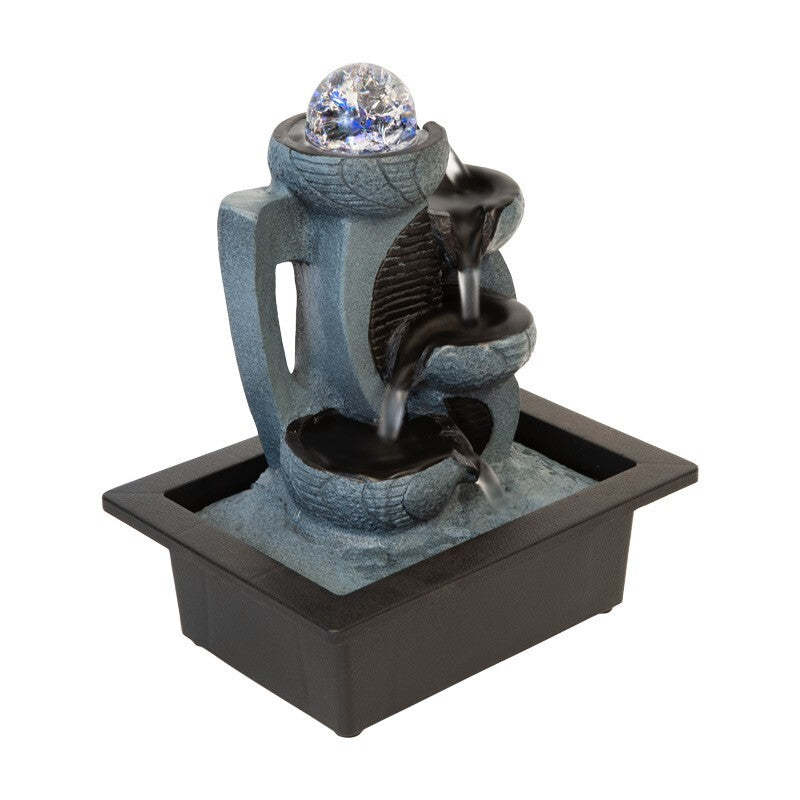 CURL DRIFT WATER FEATURE FOUNTAIN INDOOR OUTDOOR BENCH TOP HOME DECOR