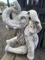 Concrete Elephant Garden Statue – Outdoor Cement Elephant Ornament – Garden Deco