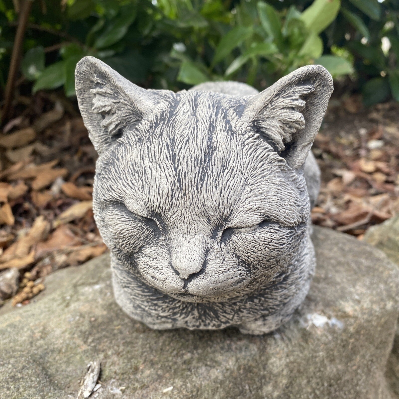Cat Statue Memorial Sleeping Grey Animal Concrete Cement Australian Made